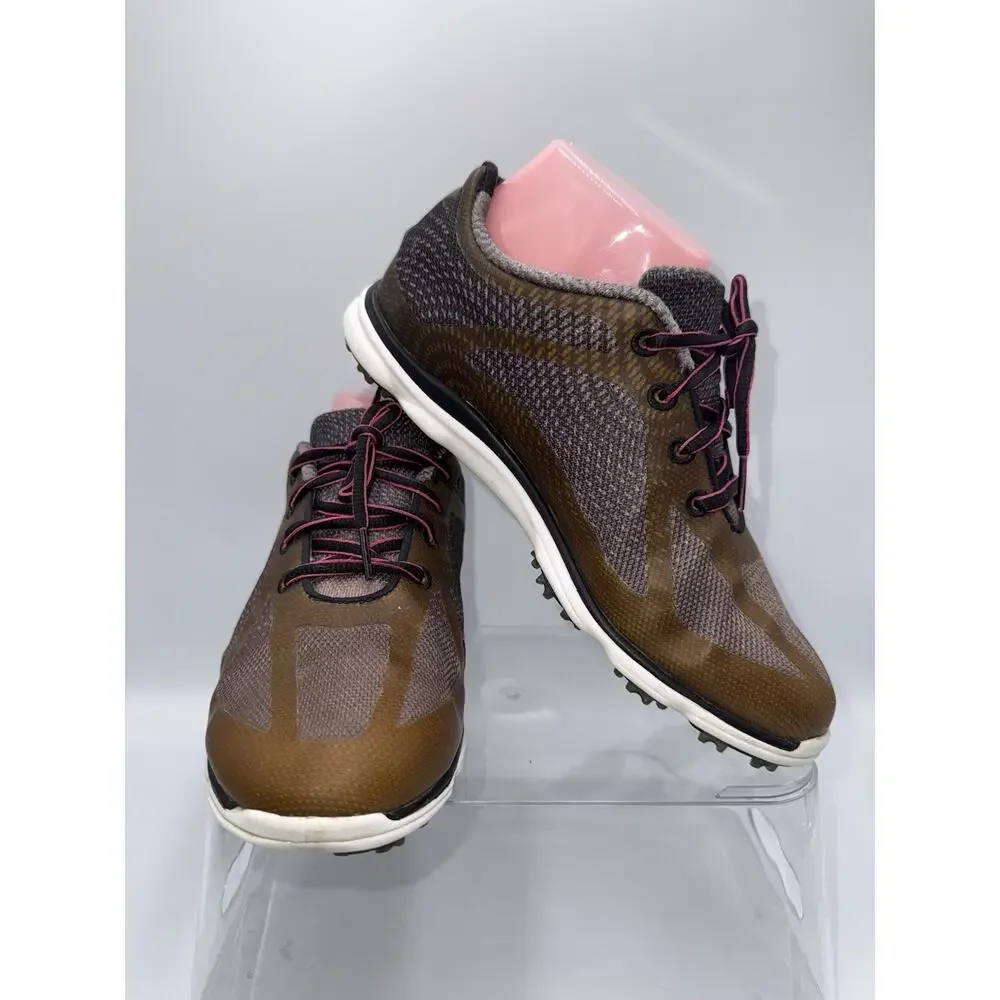 FootJoy Womens Shoes US 6 M Golf Spikes 98003 emPOWER Brown Gray Lace Up Comfort
